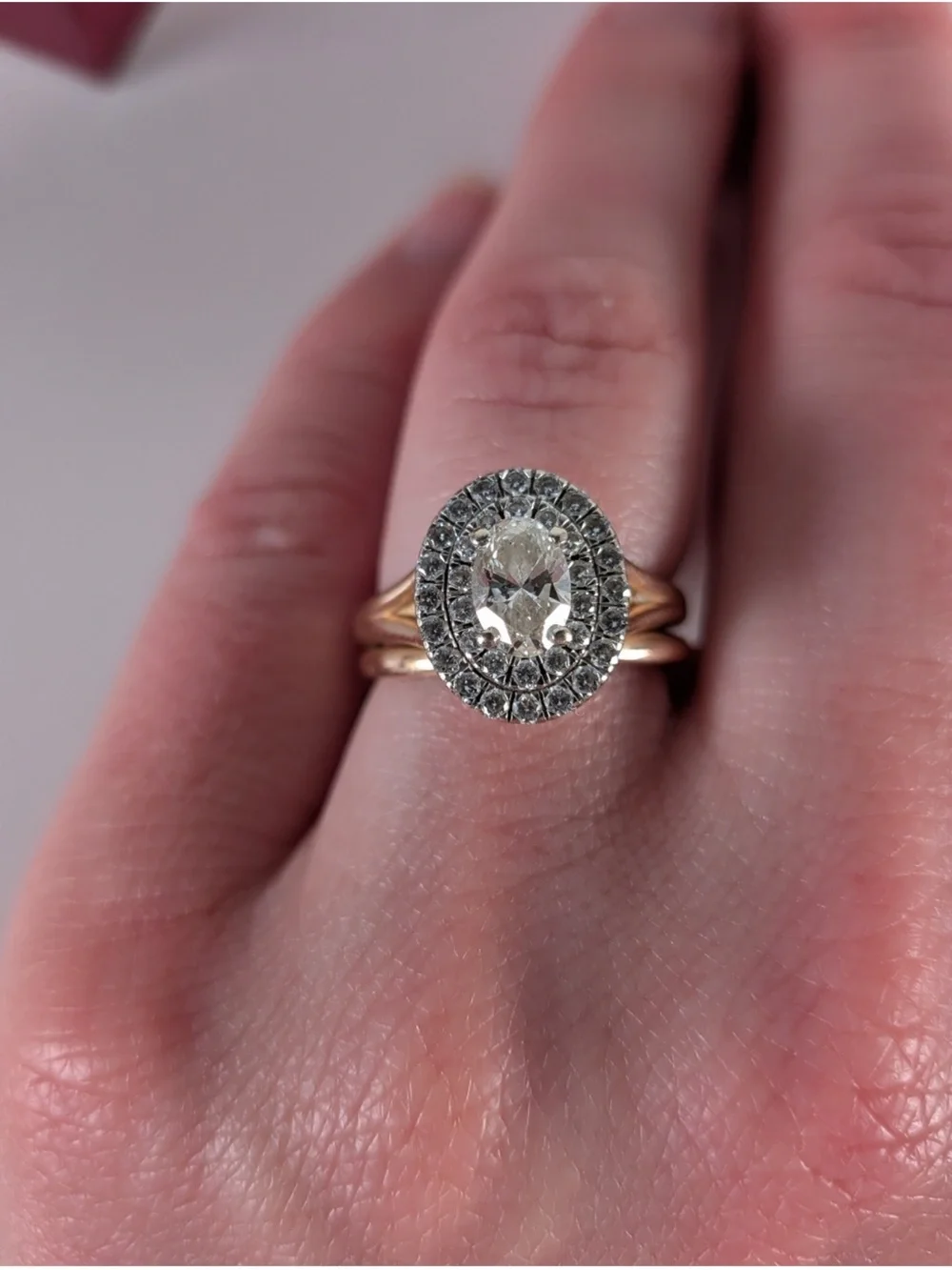 Helzberg CUSTOM Lab Grown Diamond Double Halo Engagement Ring in 14K Rose Gold